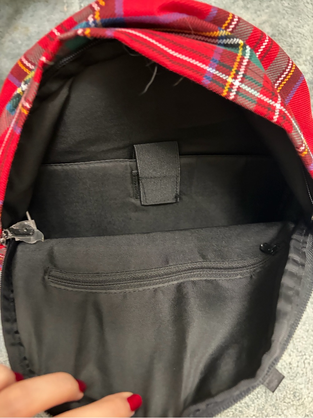 Red Plaid Backpack - Picture 6 of 6